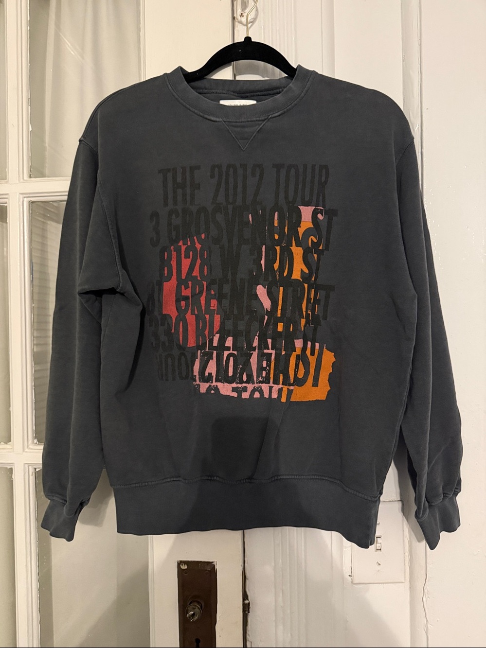 Anine Bing Ramona Streets Sweatshirt SZ XS Charcoal